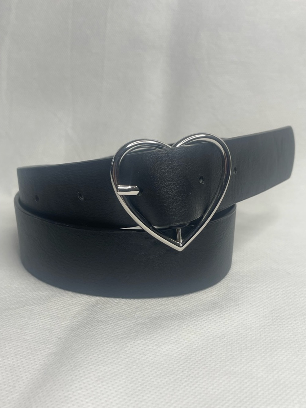 Brandy Melville Grunge Heart Belt Italian Design Black Silver Metal Size 24-30